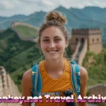 Female traveler at Great Wall of China representing Albino-Monkey.net Travel Archives review for travel planning