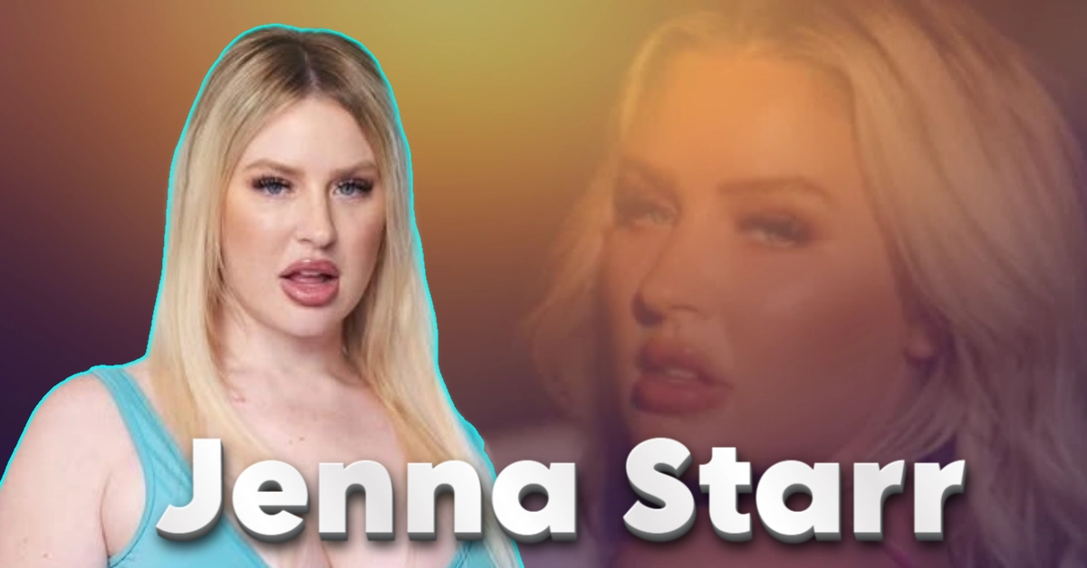 Jenna Starr social media influencer and model with blonde hair in professional photo with name overlay