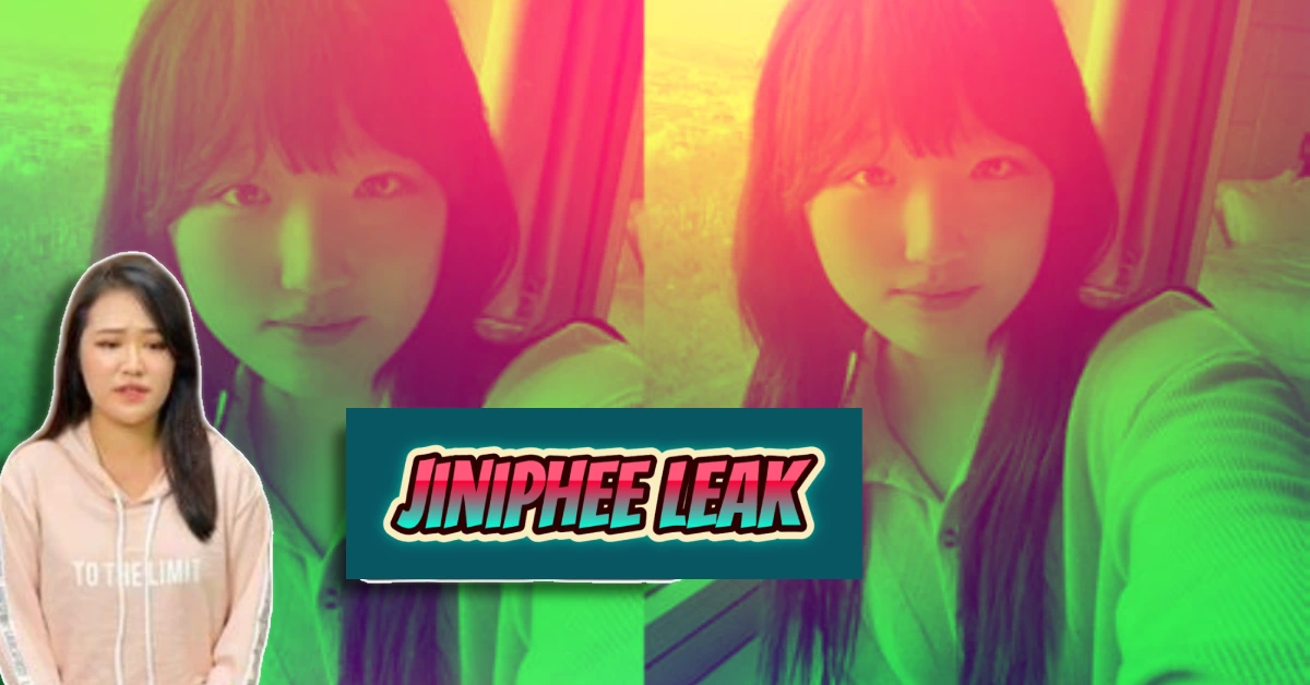 Jiniphee leak privacy breach illustration showing blurred faces with overlay text highlighting digital security concerns and data protection