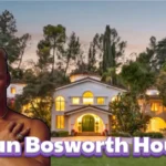 brian bosworth house malibu mansion exterior with lighting at dusk