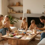Family creating DIY crafts together at home - whatutalkingboutwillis.com lifestyle blog inspiration