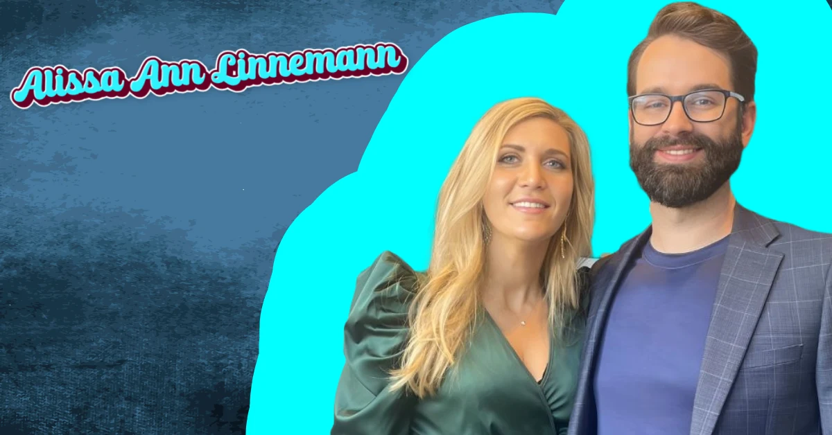 Alissa Ann Linnemann with husband Matt Walsh smiling together in formal photo