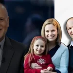 Jeremy Rytky in professional attire alongside a family photo showing a mother with three children